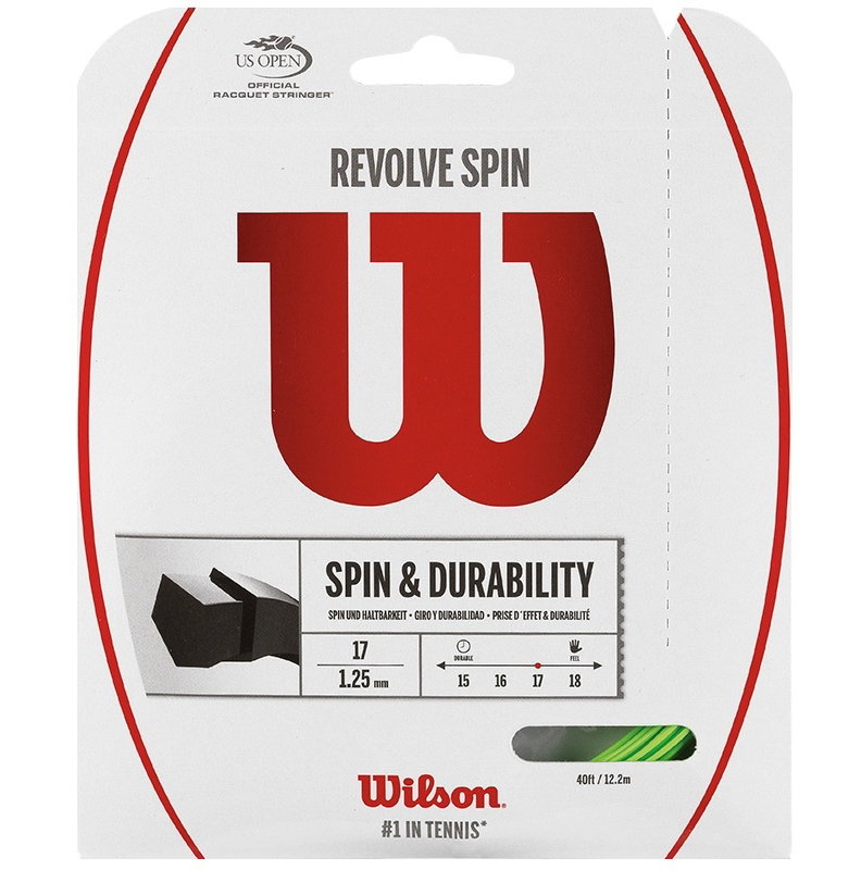 Wilson Revolve Spin 17 Tennis String Set - Green