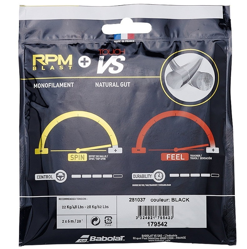 Babolat RPM Blast 17 + Touch VS 16 Tennis String Set