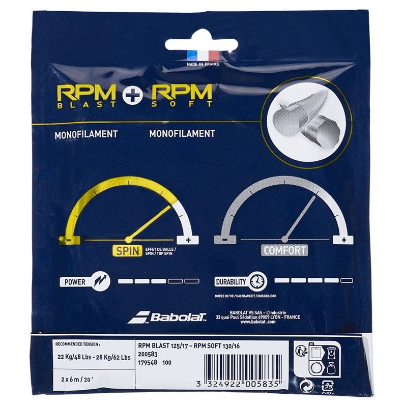 Babolat RPM Blast 17 + RPM Soft 16 Tennis String  Set
