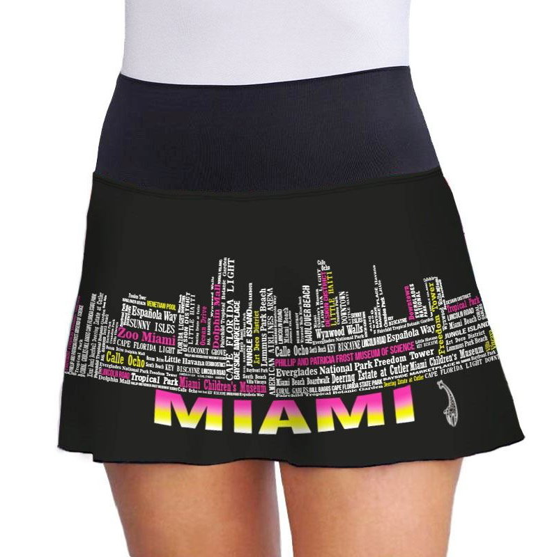 Lacoasport Miami Skyline Women's Tennis Skirt