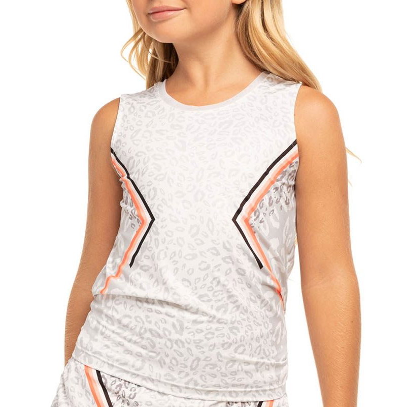 Lucky In Love Animal Instinct Tie Back Girls' Tennis Tank