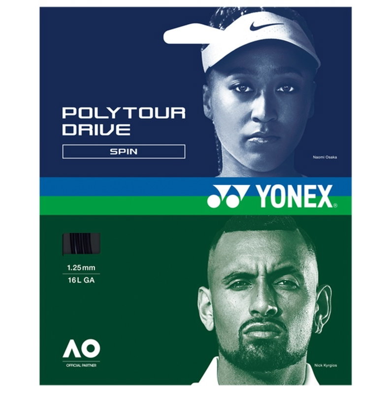 Yonex Poly Tour Drive 1.25 Tennis String Set - Black