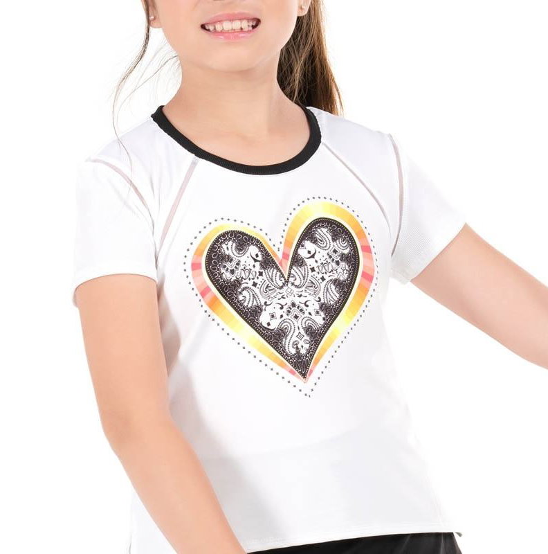 Lucky In Love Paisley In Love Short Sleeve Girls' Tennis Top