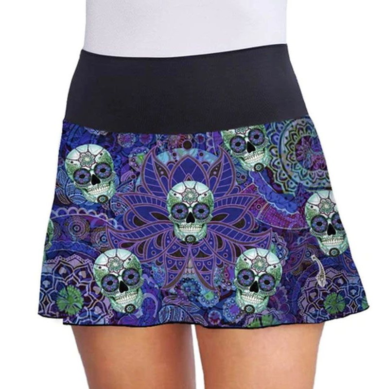 Lacoasport Sugar Skulls Women's Tennis Skirt