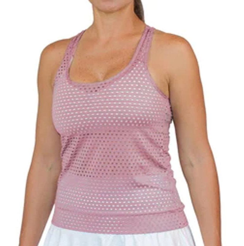 Lacoasport Pristine Fold Over Mesh Women's Tennis Tank