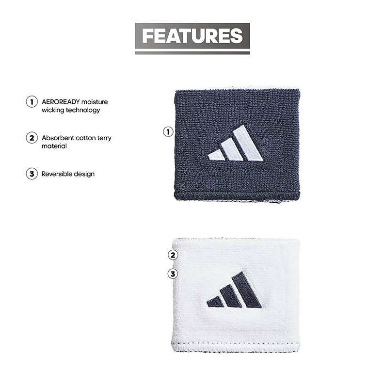 Adidas Small Reversible Tennis Wristband