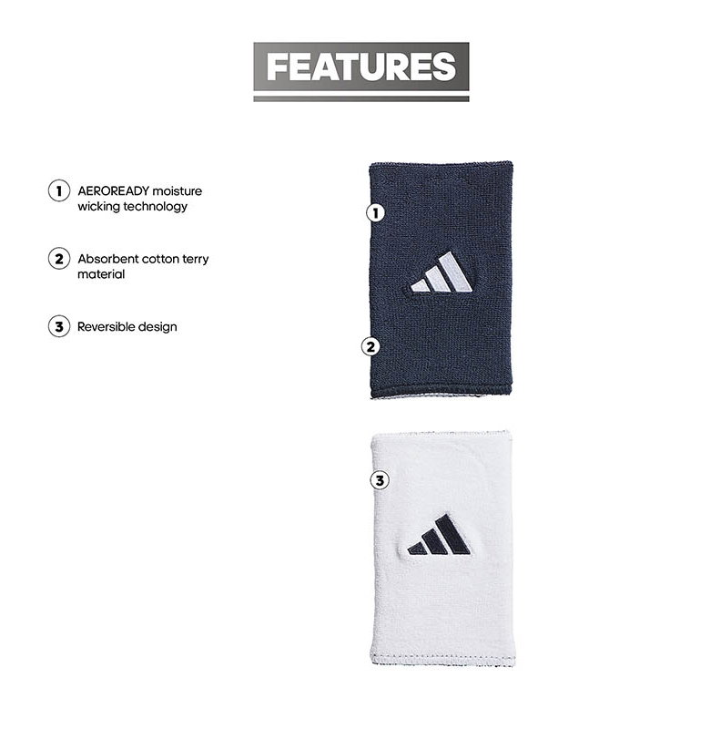 Adidas Large Reversible Tennis Wristband