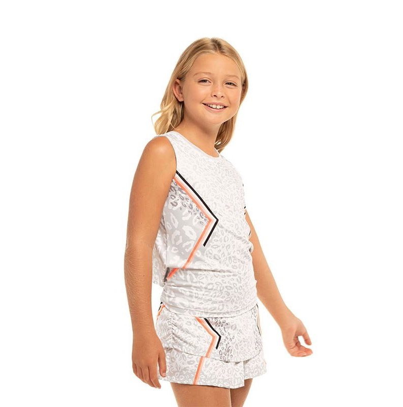 Lucky In Love Animal Instinct Tie Back Girls' Tennis Tank