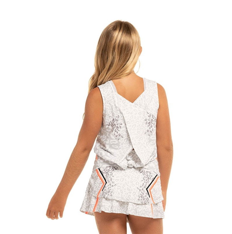 Lucky In Love Animal Instinct Tie Back Girls' Tennis Tank