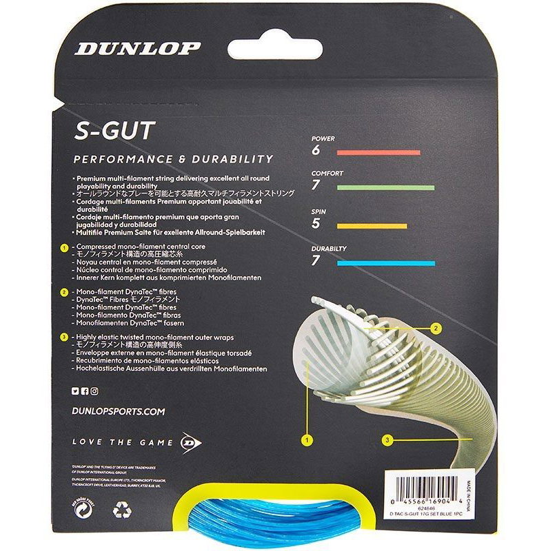 Dunlop Synthetic Gut 17 Tennis String Set - Blue