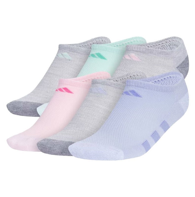 Adidas 6-pack No Show Girl's Socks