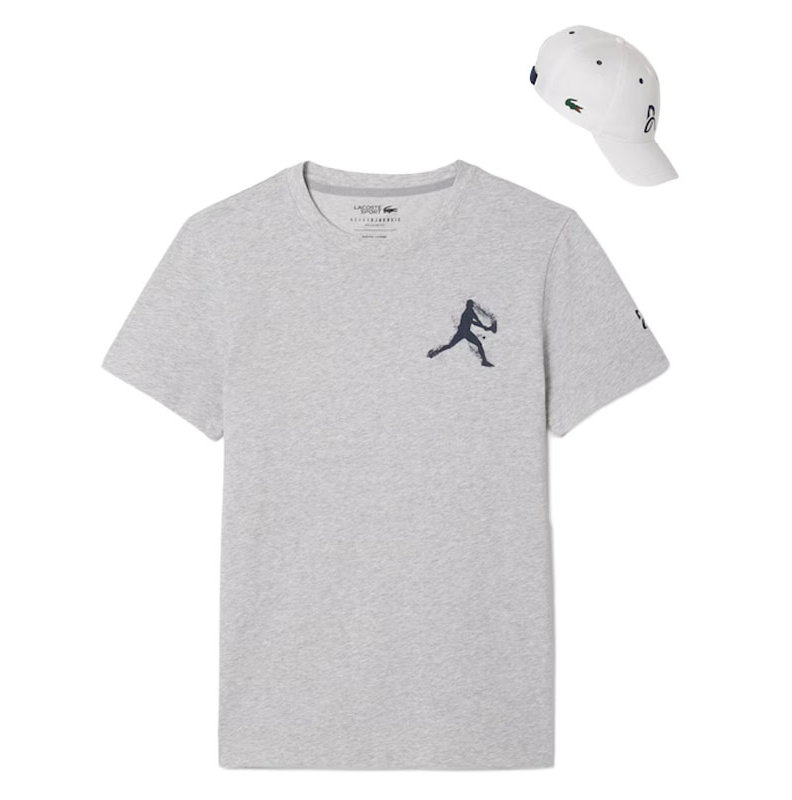 Lacoste Novak Fan Capsule Kit Men's Tee And Cap