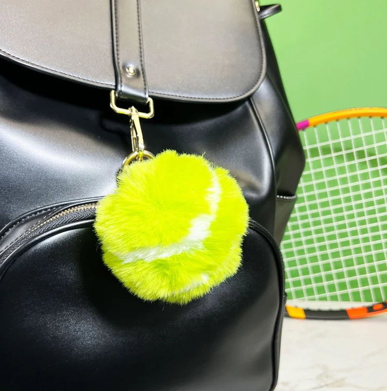 Racquetinc Furry Tennis Ball Keychain