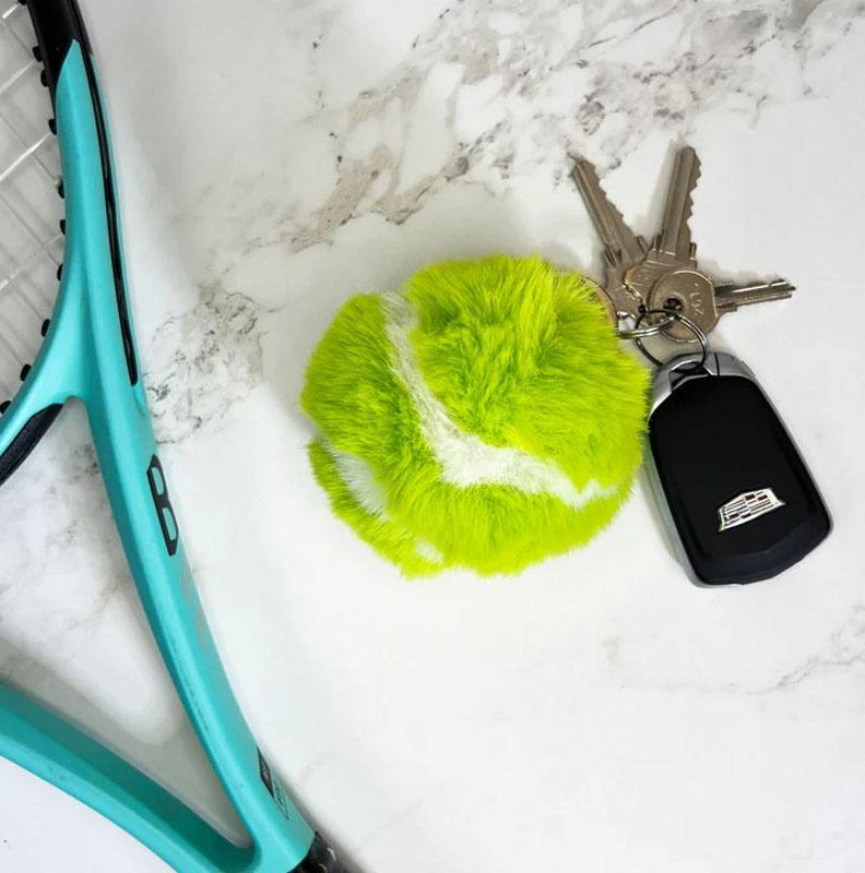Racquetinc Furry Tennis Ball Keychain