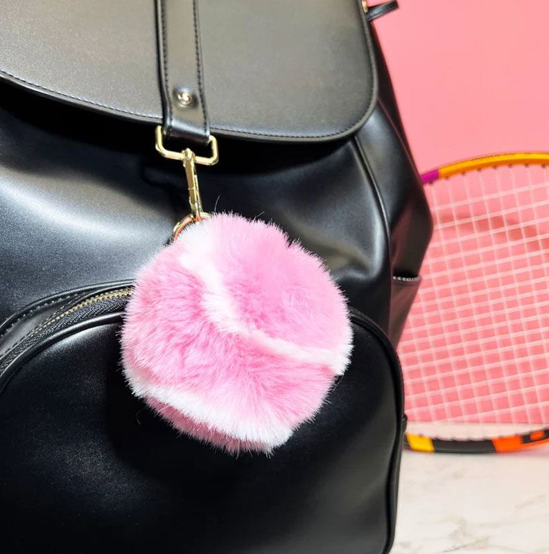 Racquetinc Furry Tennis Ball Keychain