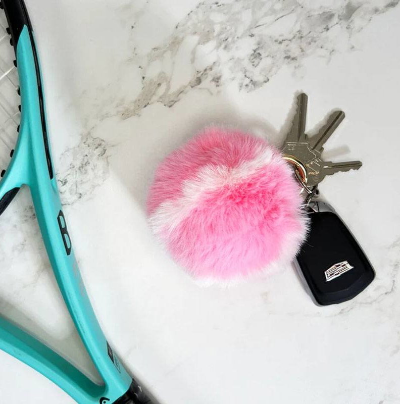 Racquetinc Furry Tennis Ball Keychain