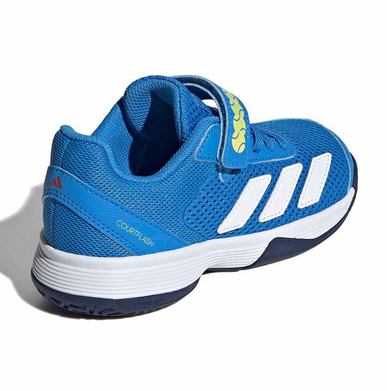 Adidas Courtflash Hook-and-Loop Junior Tennis Shoe