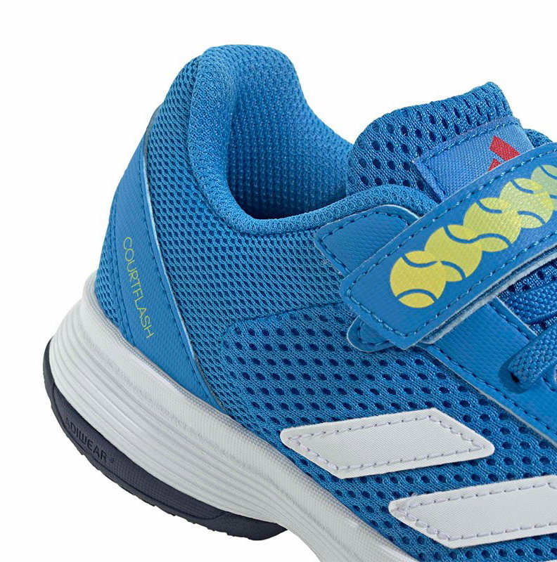 Adidas Courtflash Hook-and-Loop Junior Tennis Shoe