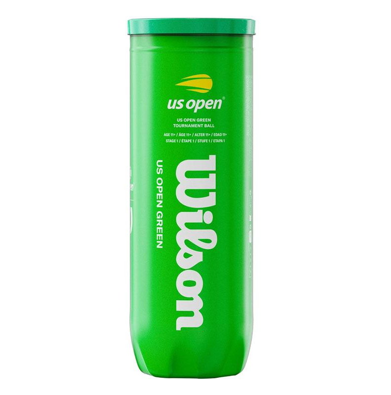 Wilson US Open Green Tennis Ball Case 3 Ball Can x 24
