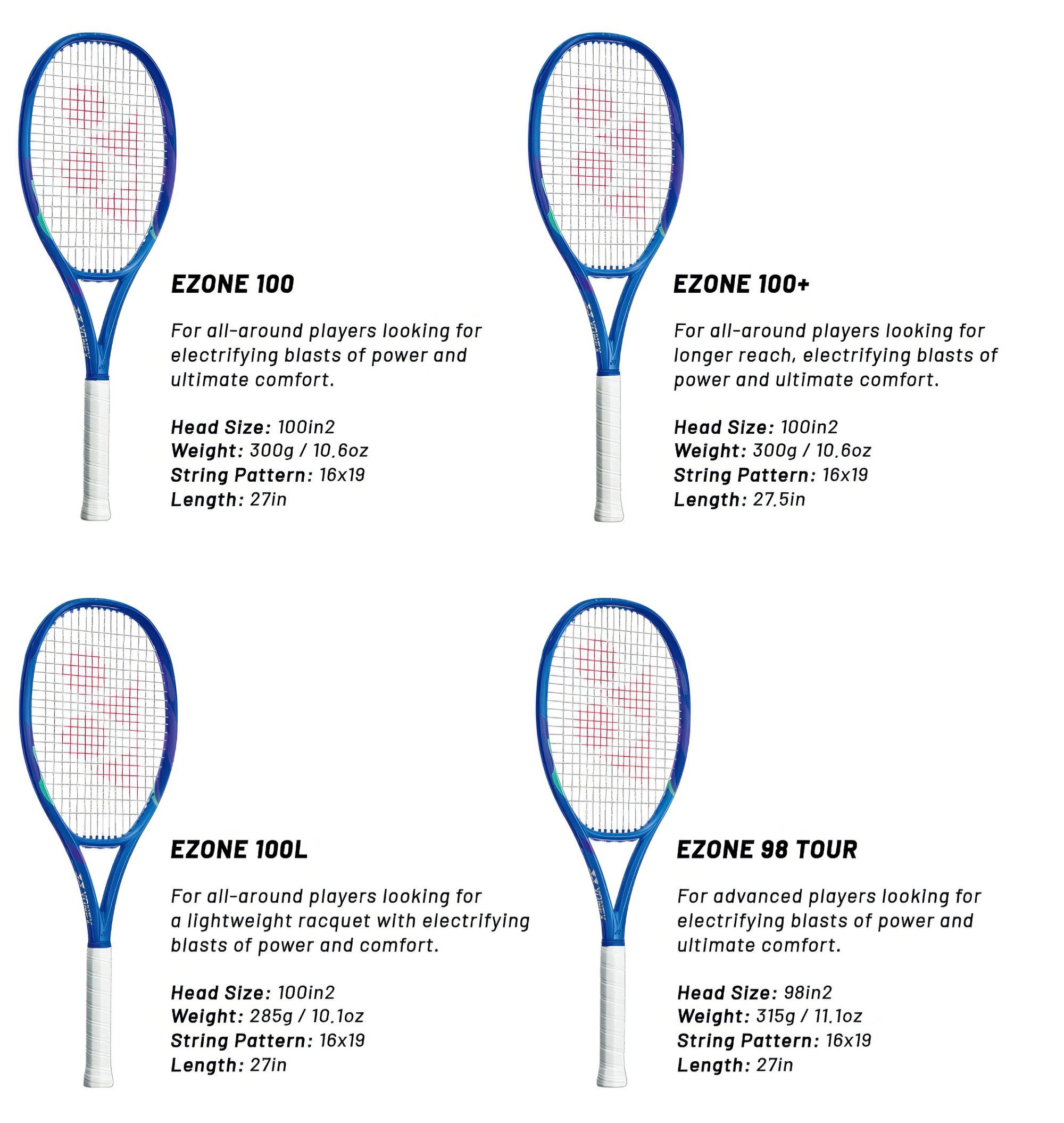 Yonex Ezone 8th Generation Tennis Racquets