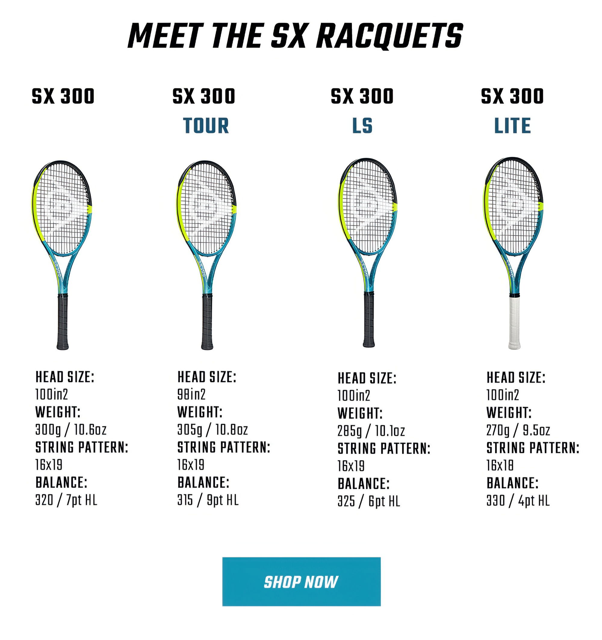 Dunlop SX Tennis Rackets