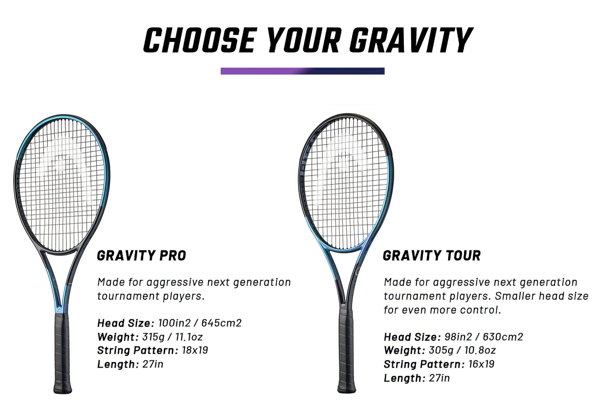 Head Gravity Tennis Racquets